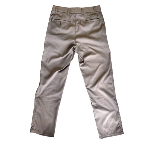 Snake Eyes Dry-18 Golf Pants Men's 30x32 Taupe Tan Flat Front Chinos Activewear - Picture 4 of 10